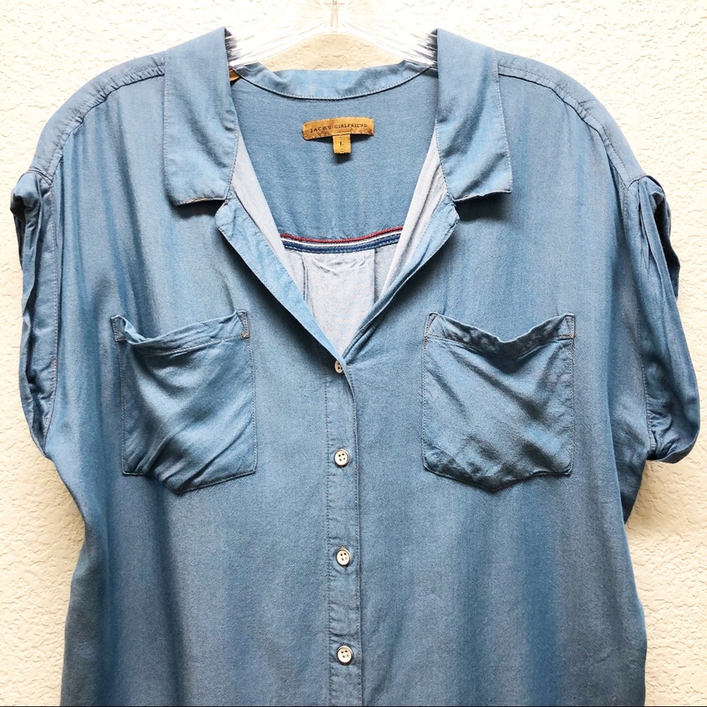 Jachs Girlfriend | Chambray Button Up Shirt - image 1